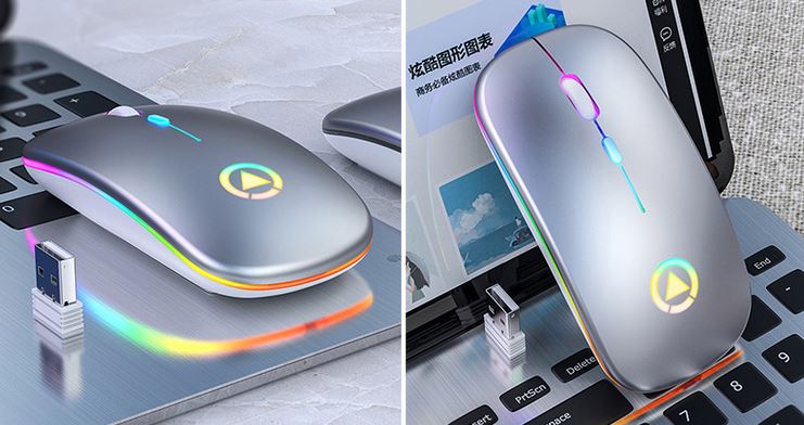 Mysz GAMINGOWA BEZPRZEWODOWA PODŚWIETLANA USB Silver - obrazek 5