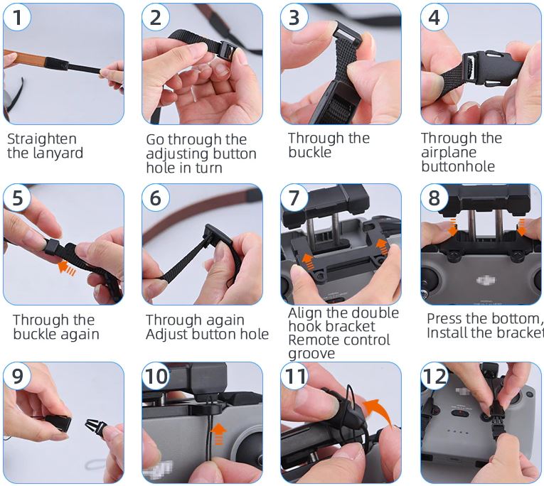 Smycz Uchwyt Do Kontrolera DJI MAVIC 3 / MINI 2 / AIR 2 Czarny - obrazek 7